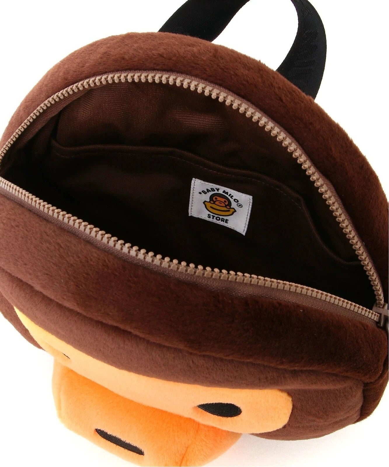 BAPE BABY MILO FACE PLUSH BACKPACK - BROWN