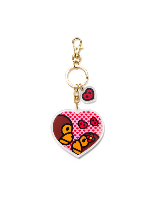 BABY MILO STORE ACRYLIC HEART KEYCHAIN