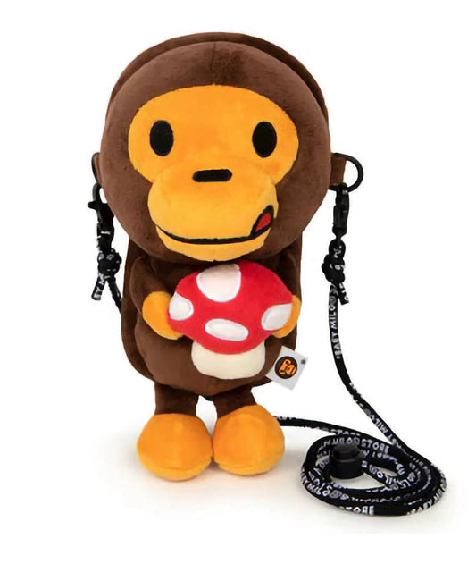 BAPE BABY MILO MUSHROOM PLUSH MOBILE BAG - BROWN
