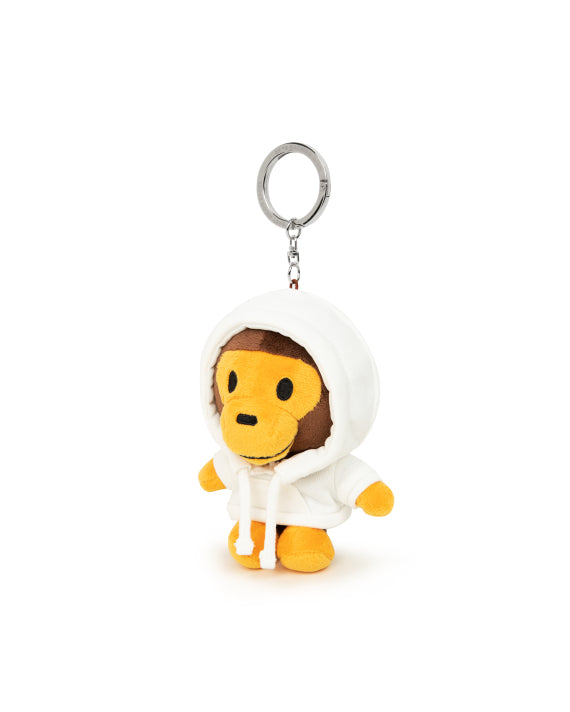 BAPE Baby Milo Hoodie Plush Keychain (White)