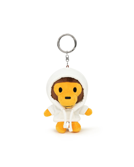 BAPE Baby Milo Hoodie Plush Keychain (White)