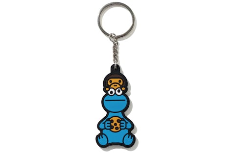 BAPE x Sesame Street Cookie Monster Silicon Keychain Blue (FW21)