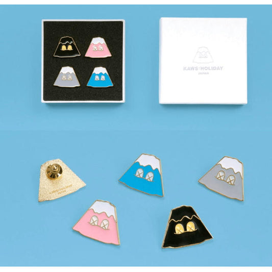 KAWS HOLIDAY JAPAN Mount Fuji Pins (Set of 4) Multicolor