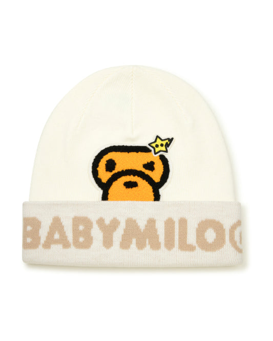 BABY MILO CREAM STAR PATCH BEANIE