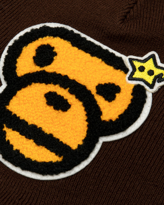 BABY MILO BROWN STAR PATCH BEANIE