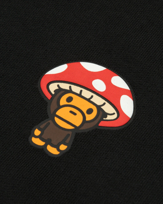 BABY MILO GRAPHIC CREWNECK SWEATSHIRT - BLACK MUSHROOM THEMED - S-XL