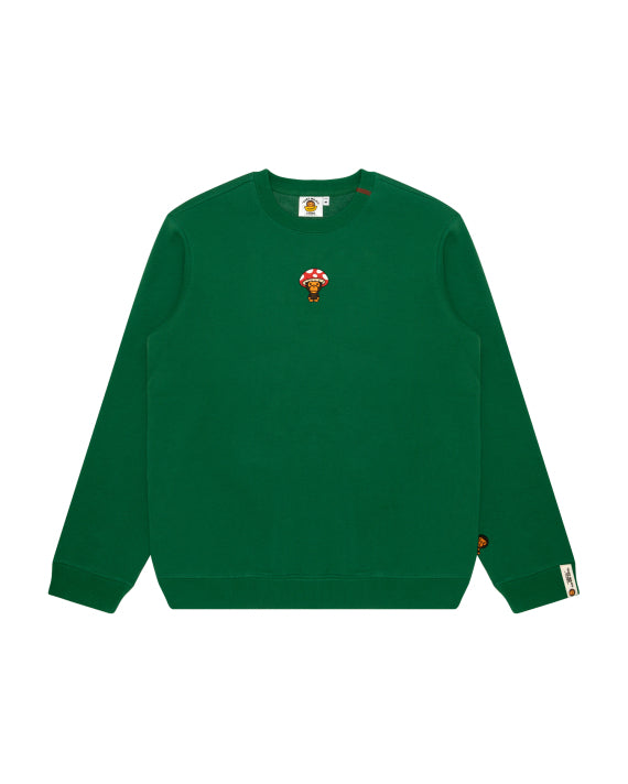 BABY MILO GRAPHIC CREWNECK SWEATSHIRT - EMERALD MUSHROOM THEMED - S-XL