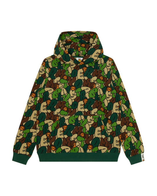 BABY MILO ALL-OVER PRINT HOODIE- EMERALD - S-M