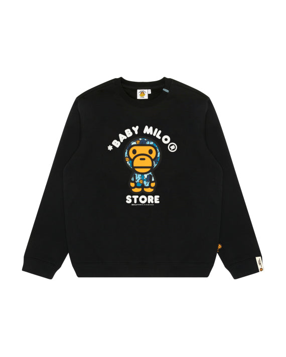 BABY MILO PRINT SWEATSHIRT - BLACK - S-XL