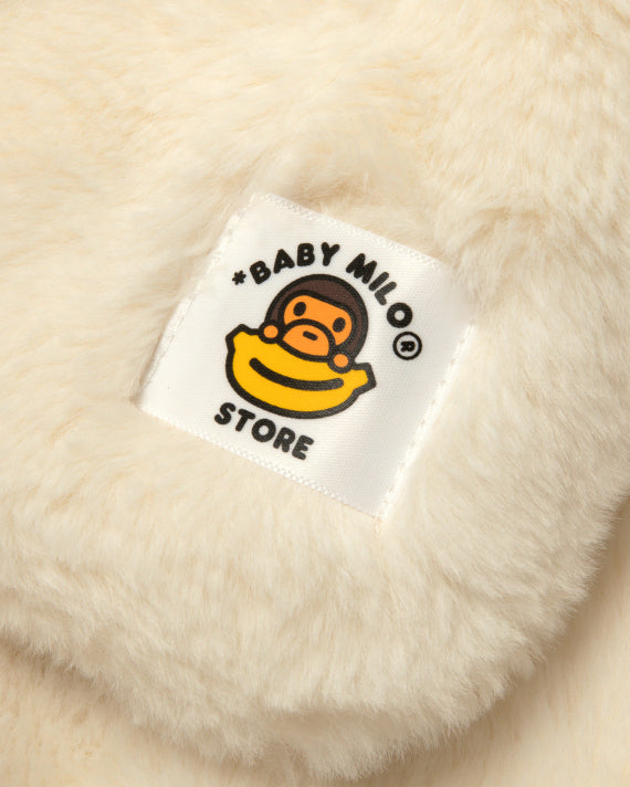 BABY MILO CREAM PLUSH HOODED SCARF