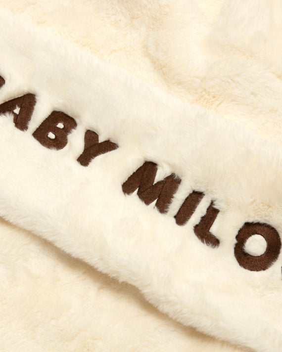 BABY MILO CREAM PLUSH HOODED SCARF