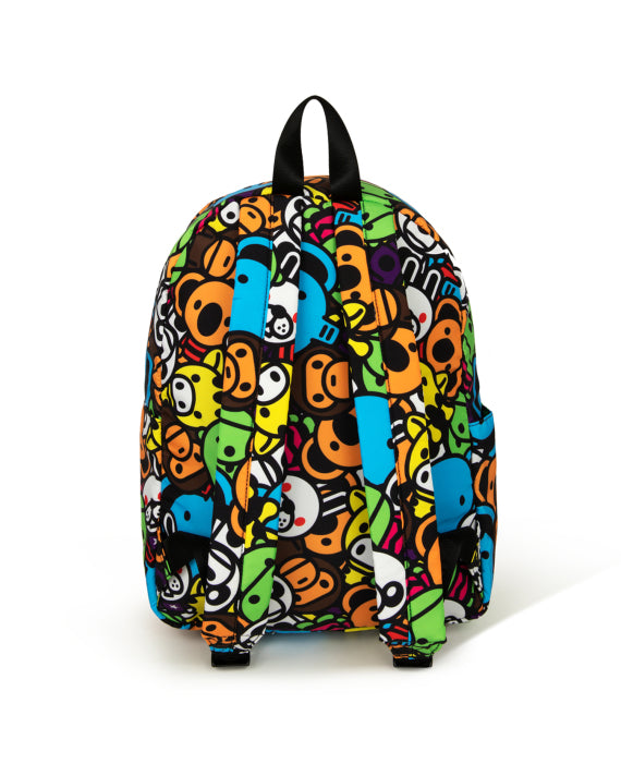 BABY MILO CAMO ALPHABET PRINT MEDIUM BACKPACK - MULTICOLOR