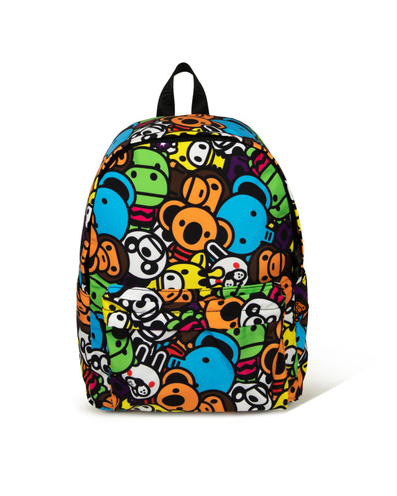 BABY MILO CAMO ALPHABET PRINT MEDIUM BACKPACK - MULTICOLOR