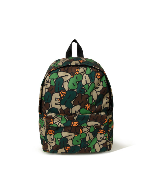 BABY MILO CAMO ALPHABET PRINT MEDIUM BACKPACK - ARMY GREEN