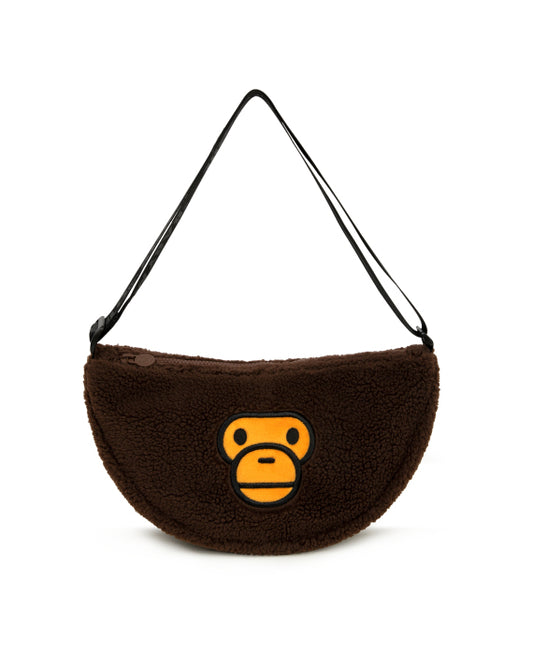 BABY MILO SMALL HALL-MOON CROSSBODY BAG - BROWN