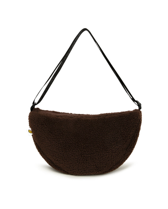 BABY MILO SMALL HALL-MOON CROSSBODY BAG - BROWN