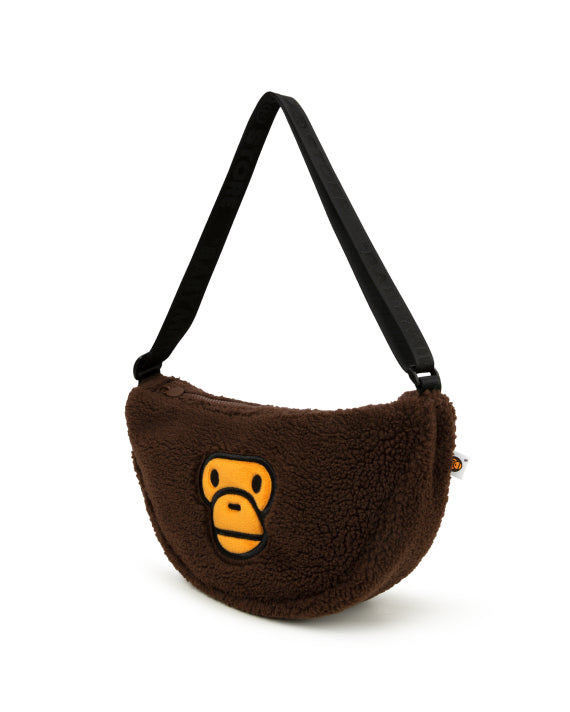 BABY MILO SMALL HALL-MOON CROSSBODY BAG - BROWN