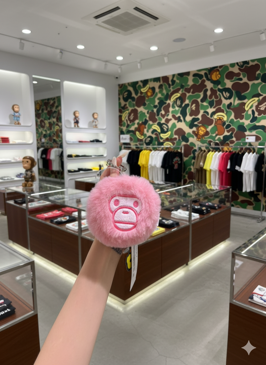 BABY MILO FUR COIN CASE - PINK