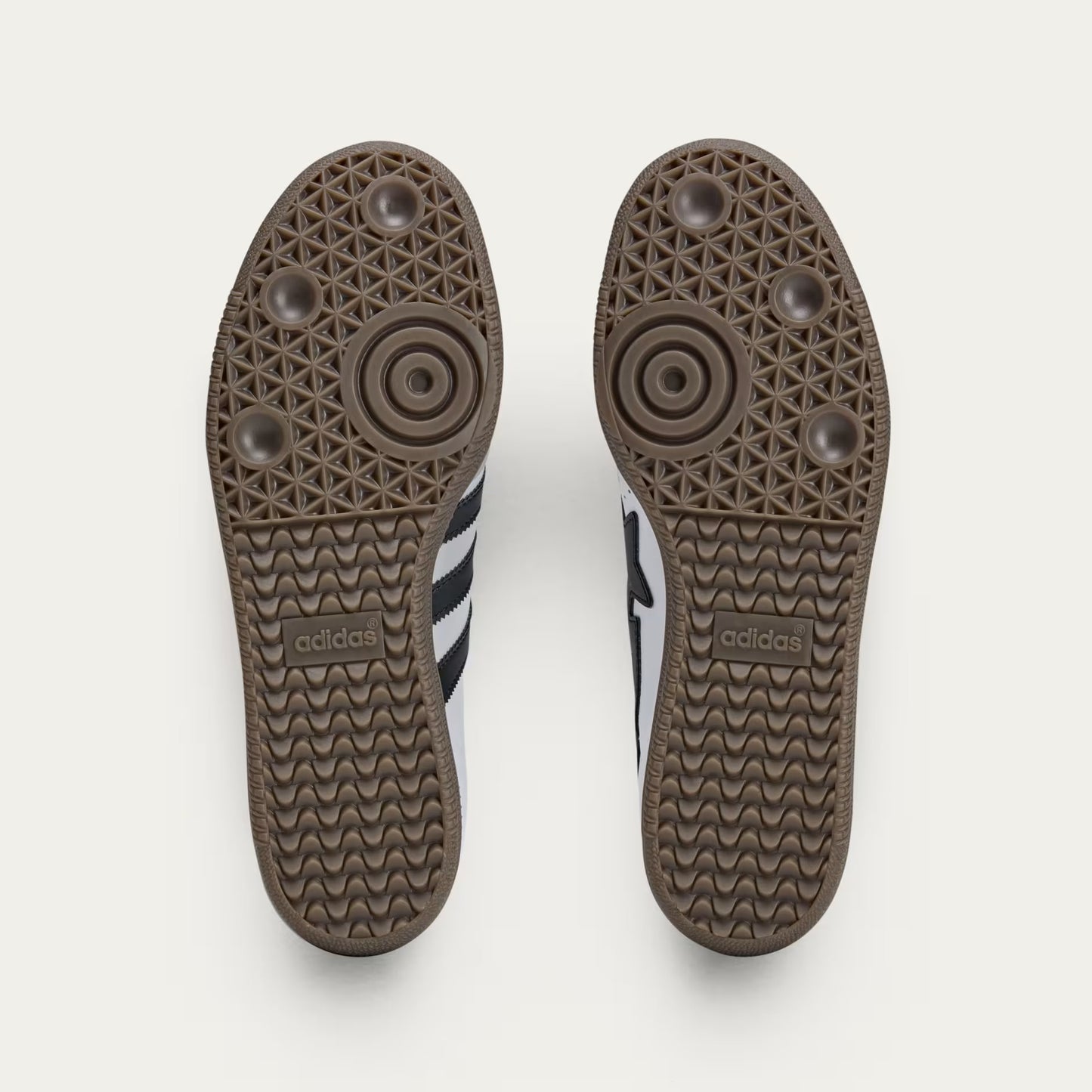 SAMBA BAPE SHOES - WHITE LEATHER WITH BOLD STAR LOGO AND GUM SOLE