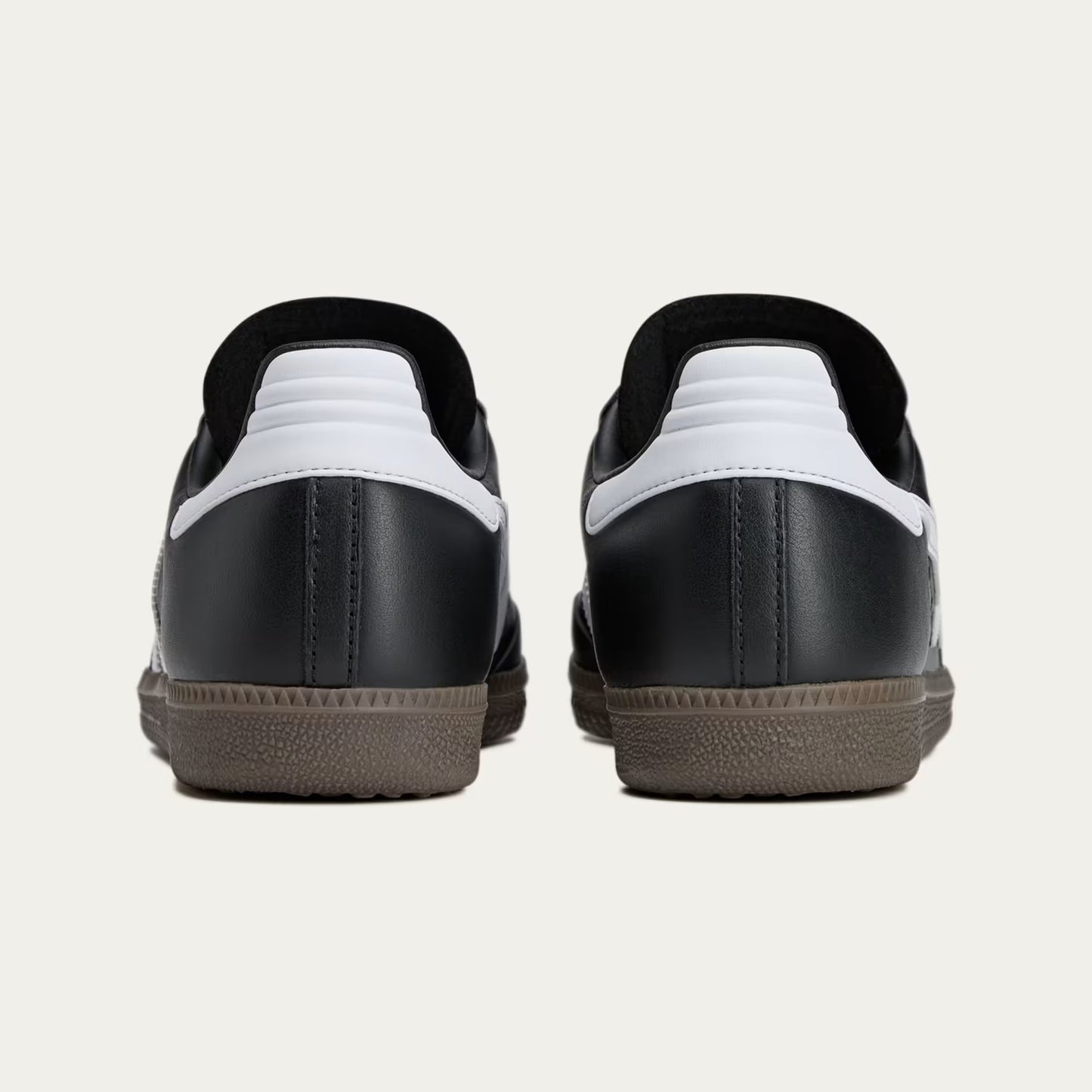SAMBA BAPE SHOES - BLACK LEATHER WITH BOLD STAR LOGO AND GUM SOLE
