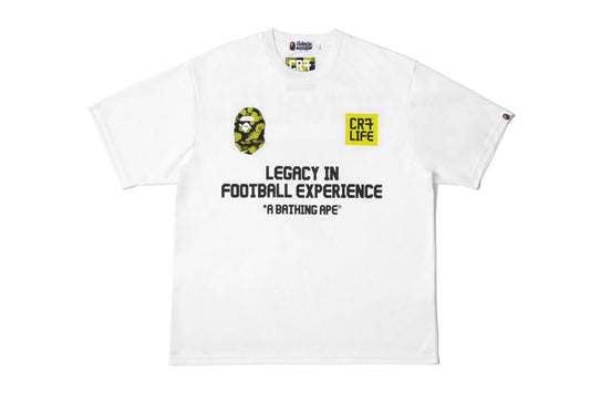 CR7 LIFE X A BATHING APE T-SHIRTS STYLE A- WHITE / CAMO GREEN