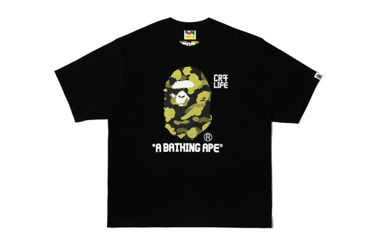 CR7 LIFE X A BATHING APE T-SHIRTS STYLE B - BLACK / CAMO GREEN