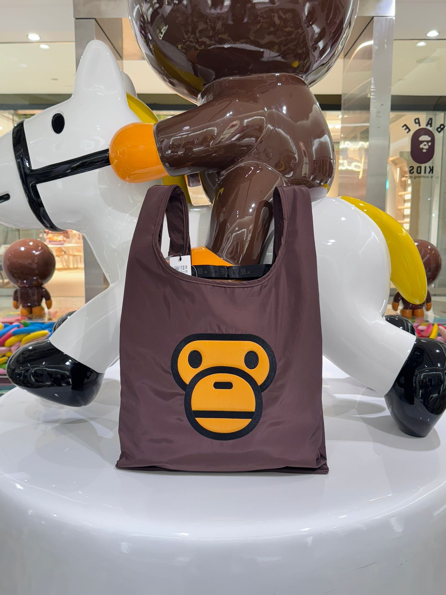 BABY MILO HEAD TOTE BAG BROWN