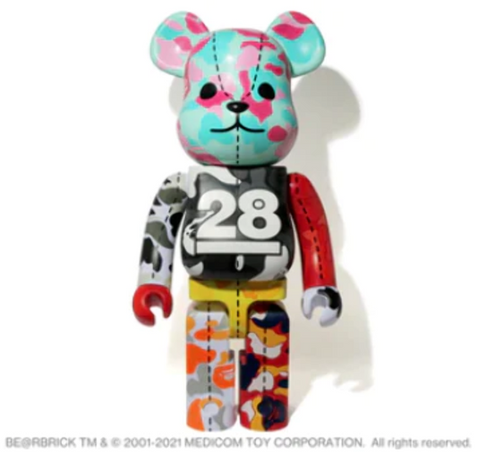 BEARBRICK X BAPE 28TH ANNIVERSARY CAMO #3 1000%