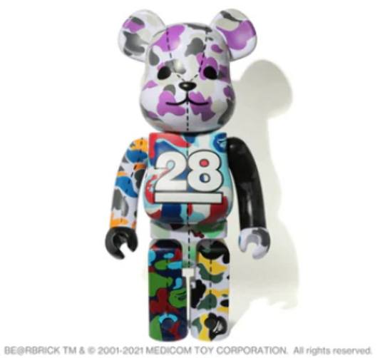 BEARBRICK X BAPE 28TH ANNIVERSARY CAMO #1 1000%