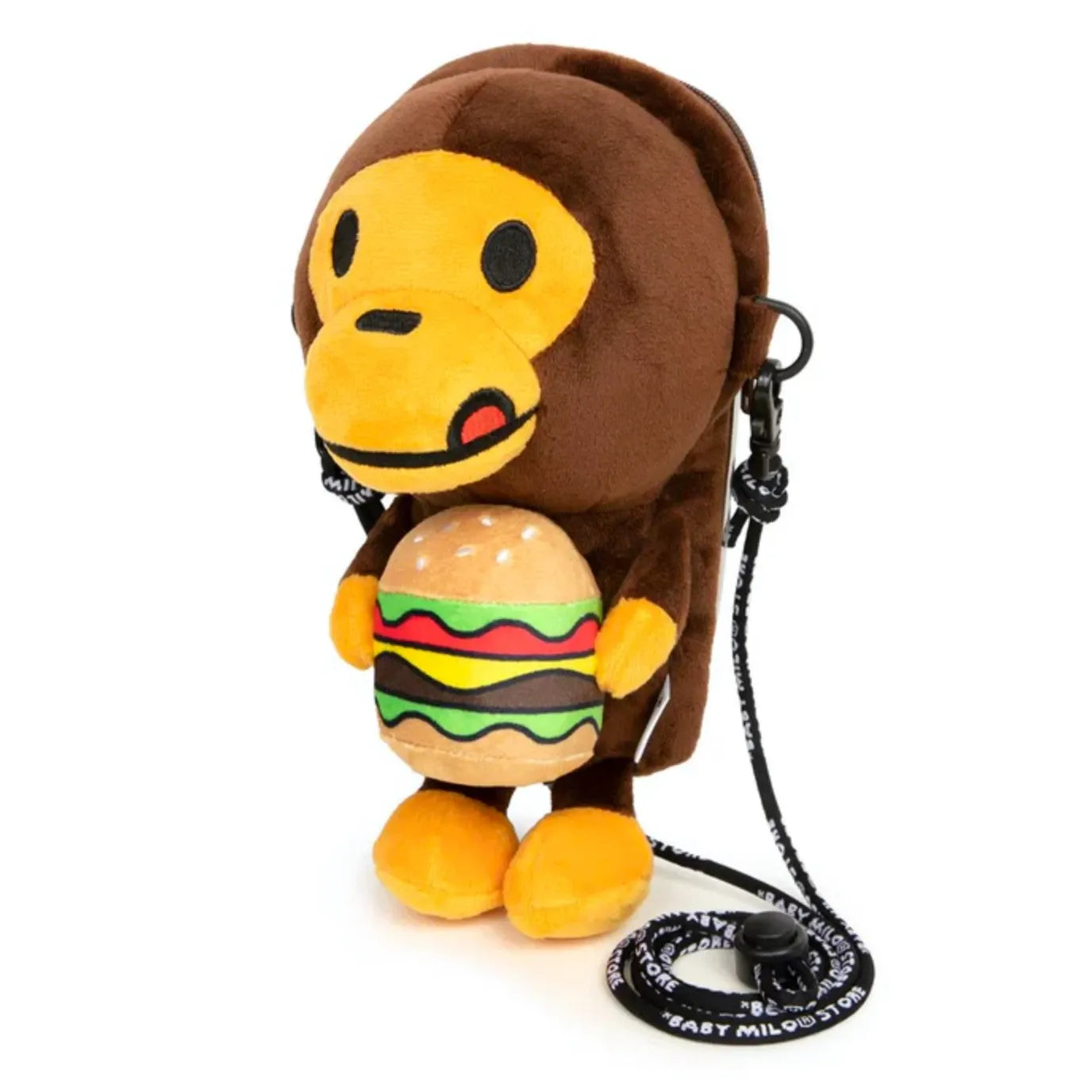 BAPE BABY MILO HAMBURGER PLUSH MOBILE BAG - BROWN (25SS)