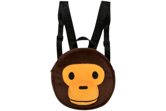 BAPE BABY MILO FACE PLUSH BACKPACK - BROWN
