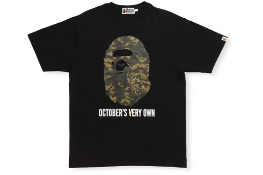 BAPE X OVO WOODLAND CAMO APE HEAD T-SHIRT - BLACK