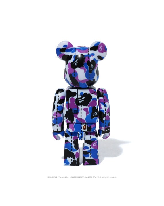 BEARBRICK X A BATHING APE 28TH ANNIVERSARY CAMO #2 100% - PURPLE/ BLUE/ BLACK