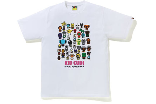 BAPE X KID CUDI BABY MILO FRIENDS TEE - WHITE