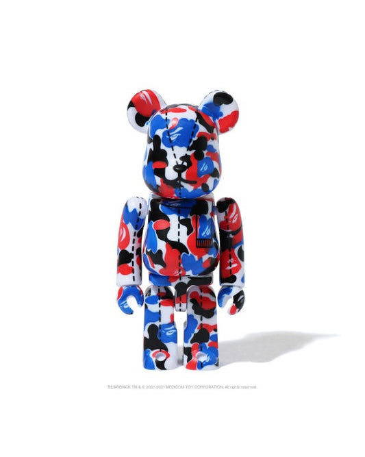 BEARBRICK X A BATHING APE 28TH ANNIVERSARY CAMO #2 100% - RED/ BLUE/ BLACK