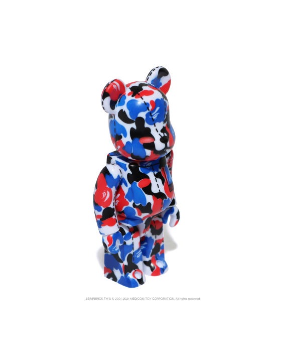 BEARBRICK X A BATHING APE 28TH ANNIVERSARY CAMO #2 100% - RED/ BLUE/ BLACK