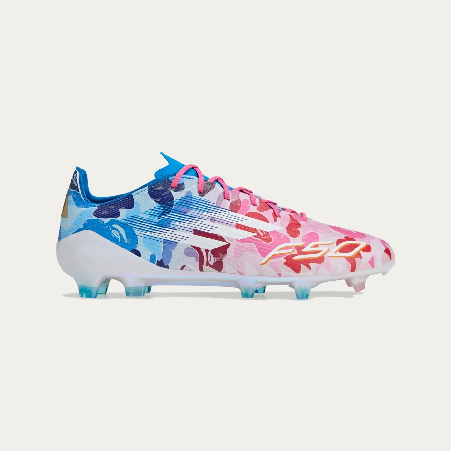 BAPE X ADIDAS F50 ELITE FIRM GROUND BOOTS - LIMITED-EDITION F50 ELITE BOOTS CLAD IN EFFERVESCENT BAPE GRAPHICS.