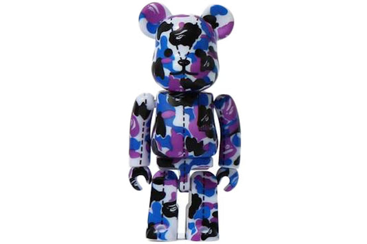 BEARBRICK X A BATHING APE 28TH ANNIVERSARY CAMO #2 100% - PURPLE/ BLUE/ BLACK