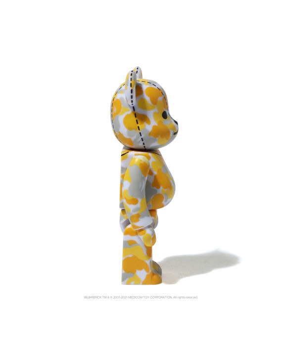 BEARBRICK X A BATHING APE 28TH ANNIVERSARY CAMO #2 100% - GREY/ YELLOW