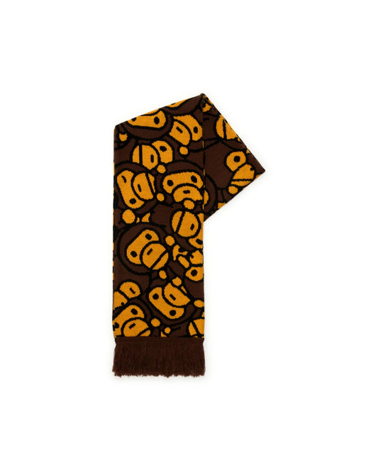 BABY MILO SCARF ALL-OVER MILO FACE PRINT BROWN