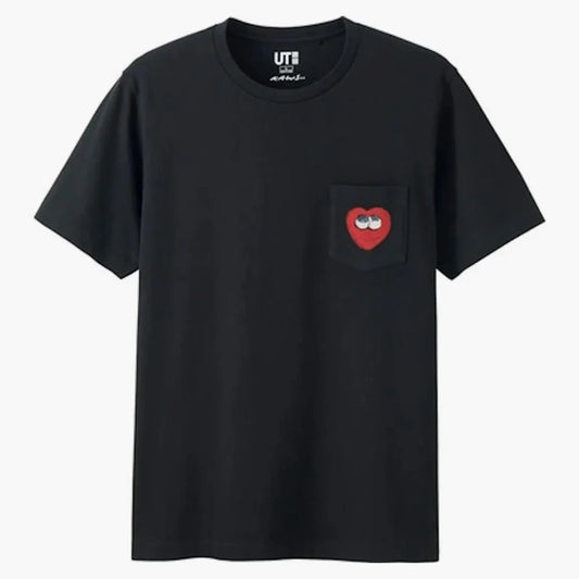 KAWS X UNIQIO HEART POCKET T-SHIRT BLACK (ASIA SIZING)