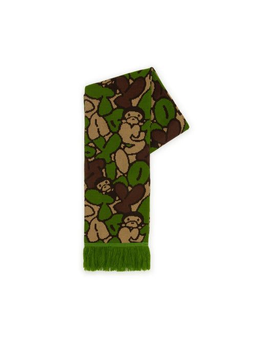 BABY MILO SCARF ALL-OVER MILO FACE PRINT CAMO GREEN